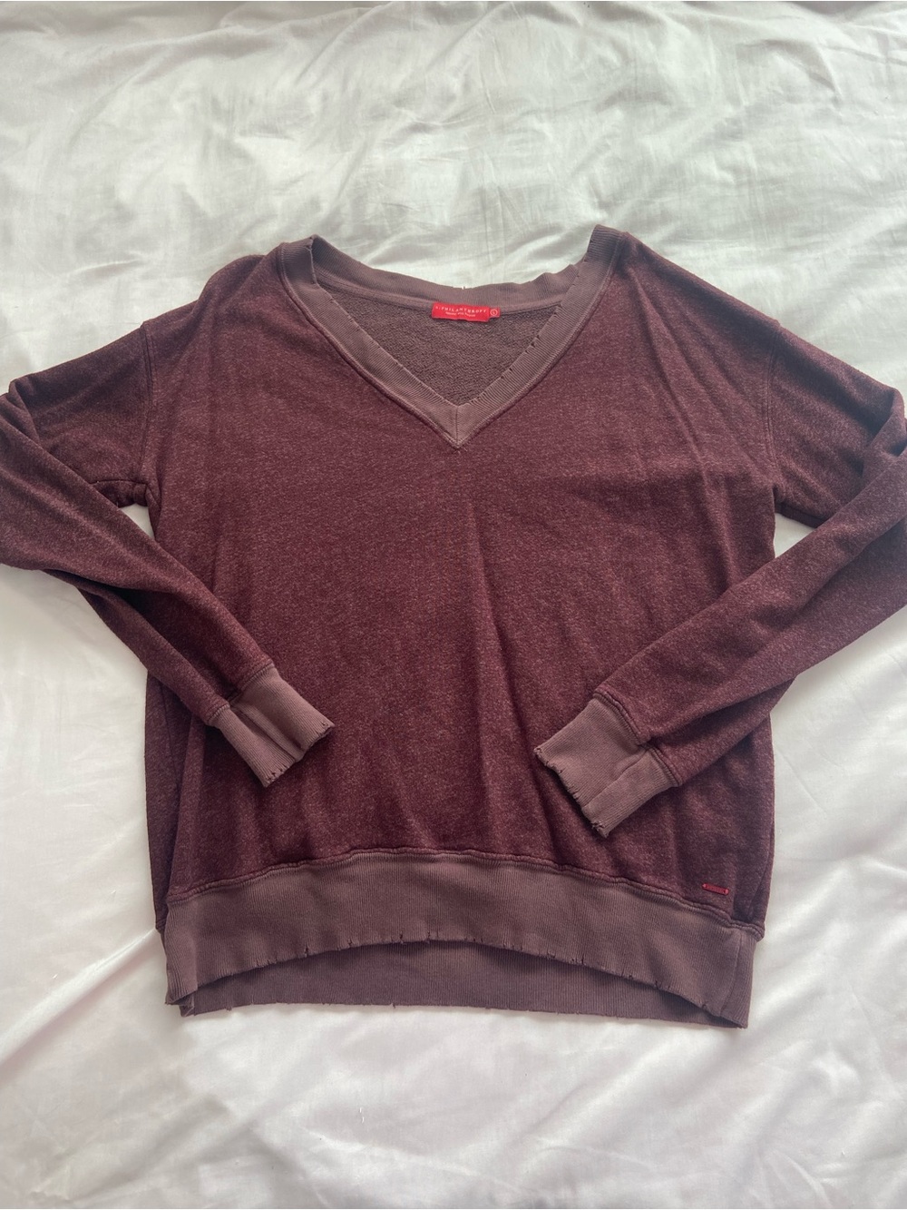 Philanthropy V-Neck Long Sleeve Pullover Sweatshirt